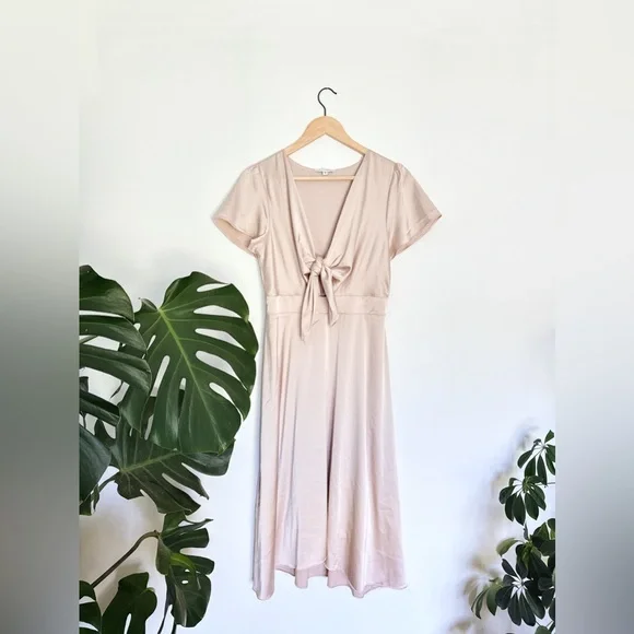 Baltic Born Poppy Satin Midi Dress - Size Medium - Picture 2 of 6